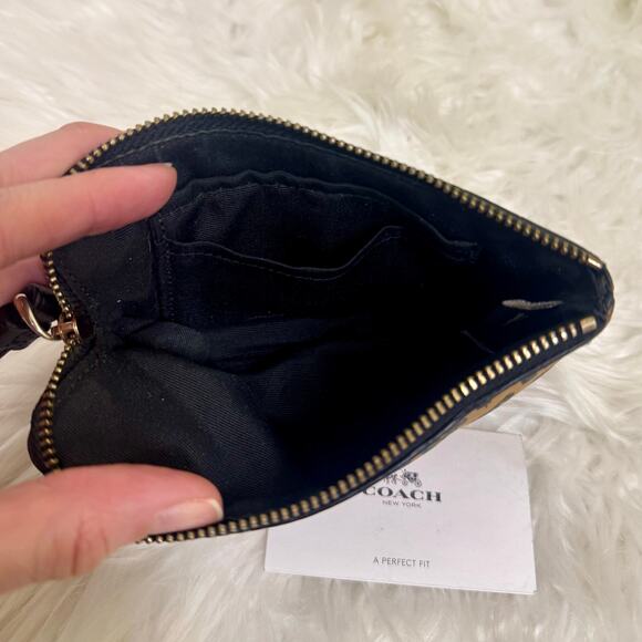 Coach Wild Heart Cheetah Print Corner Zip Wristlet Tech Accessory Holder F23620 - Picture 8 of 12